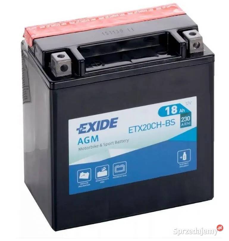 Akumulator motocyklowy 18Ah 230A EXIDE ETX20CHBS Legionowo