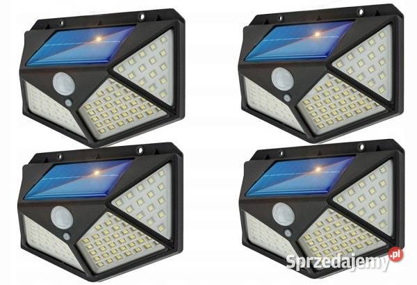 4 x LAMPA SOLARNA 100 LED KINKIET czujnik ruchu