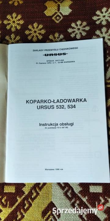 nstrukcja obsługi Ursus 532534 koparkoładowarka