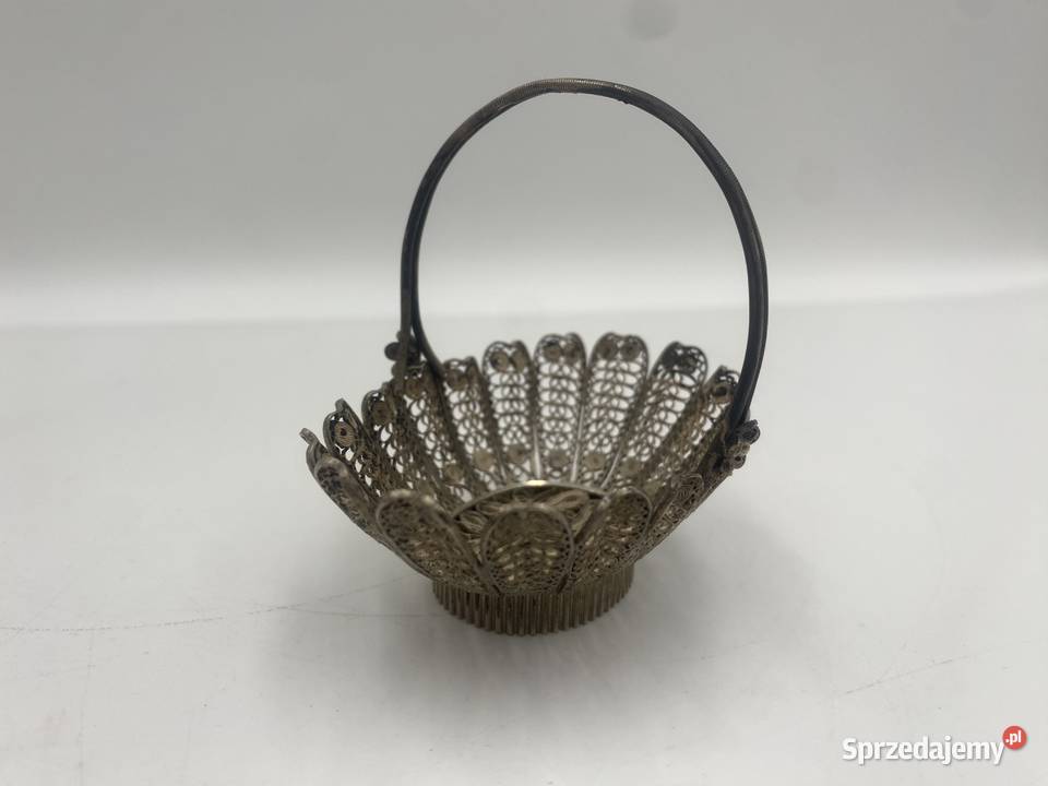 Srebrny filigranowy koszyczek 19001930 r Poznań