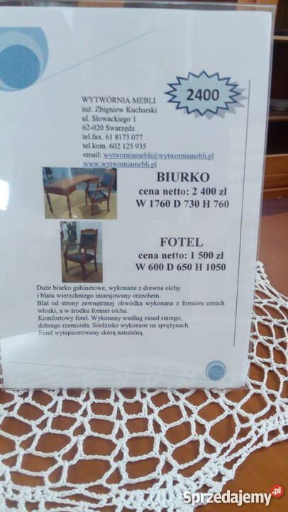 Biurko fotel Swarzędz