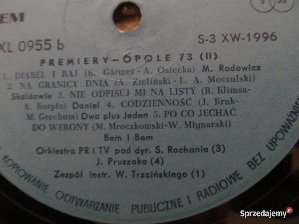 Płyty winylowezestaw 41 Wojnicki Grunwald Sopot Lublin