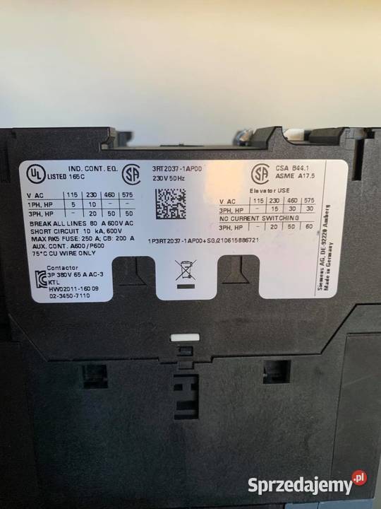 Siemens Sirius 3RT20371AP00 Stycznik Warszawa