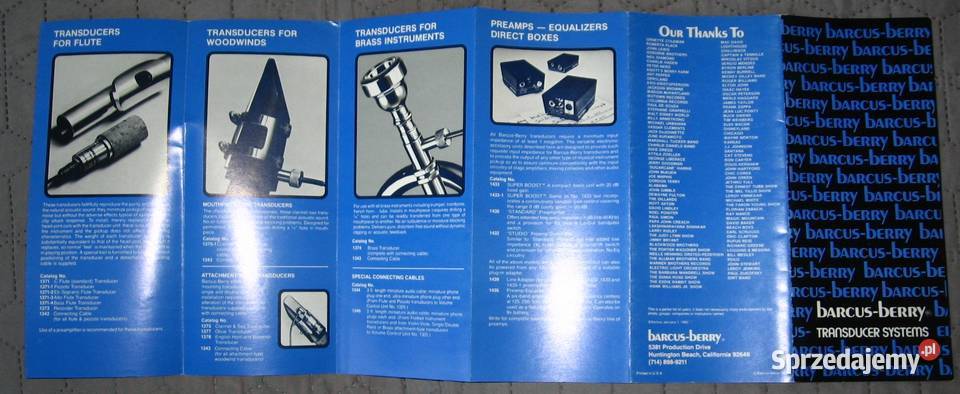 Barcus Berry katalogi i cenniki Kępice sprzedam