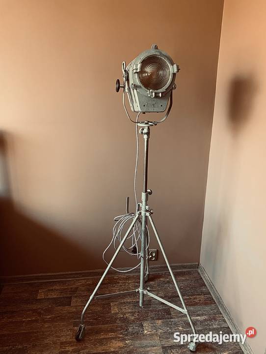 Lampa podłogowa teatralno filmowa PRL Vintage Poznań