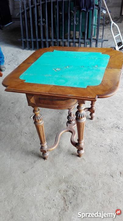 Karciakstolik konsolowy eklektyczny orzech antyk mazowieckie Warszawa sprzedam