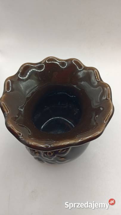Brązowy wazon ceramiczny Sweden Wyposażenie wnętrz