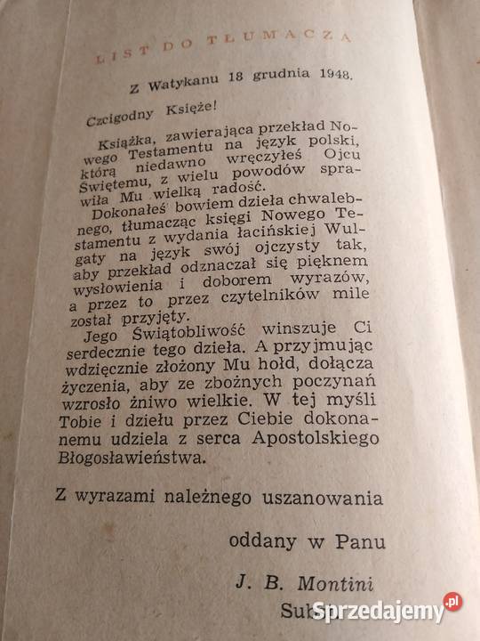 Ewangelie i dzieje apostolskie 1958 dolnośląskie Wałbrzych