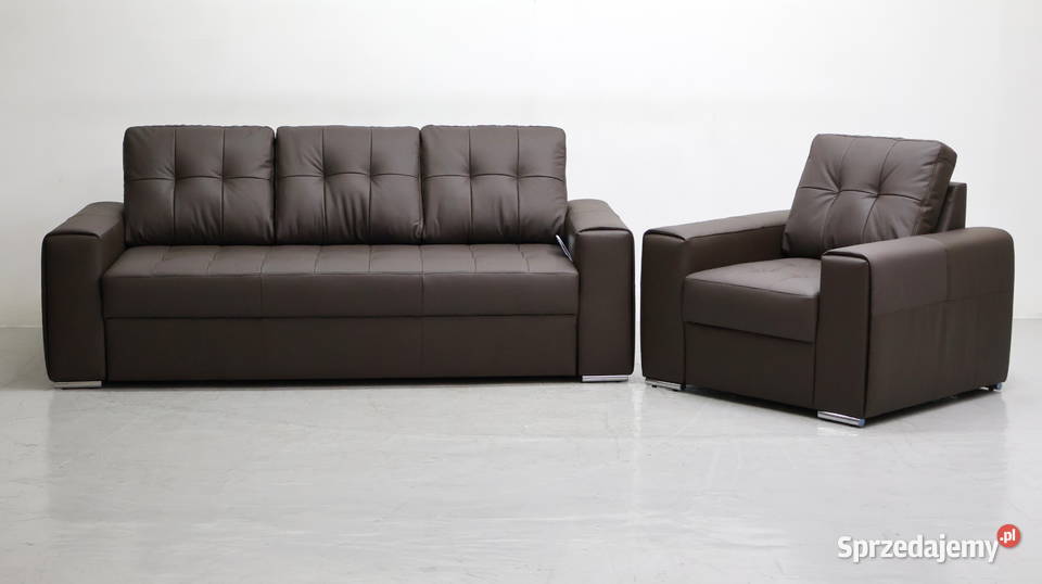 KOMPLET 31 sofy kanapy zestaw brązowa skóra wielkopolskie Poznań sprzedam
