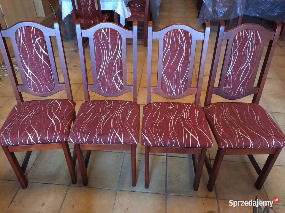 Sprzedam nowe krzesła drewno+ tapicerka.