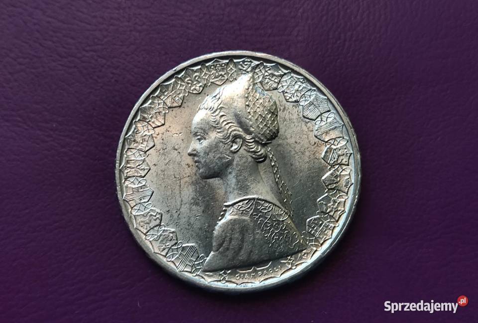 Moneta srebrna Włochy 500 lirów 1966 R - Statki Kolumba