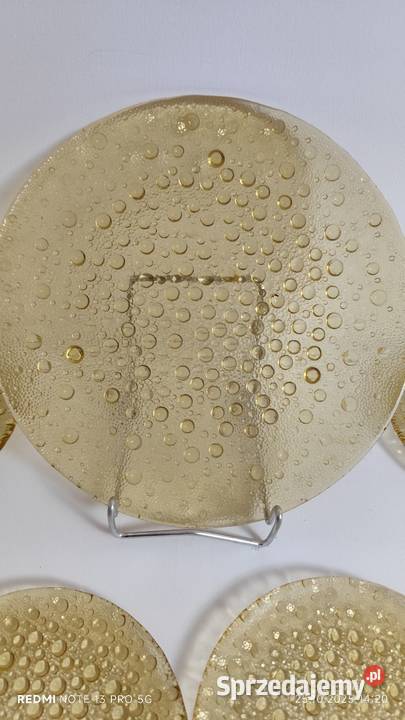 Talerze ASTEROID DROST Szkło Ząbkowice komplet Wiązów