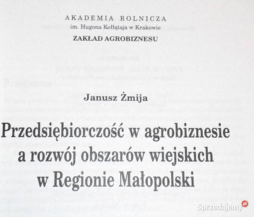 Przedsiębiorczość w agrobiznesie Janusz Żmija Pozostałe Chełm