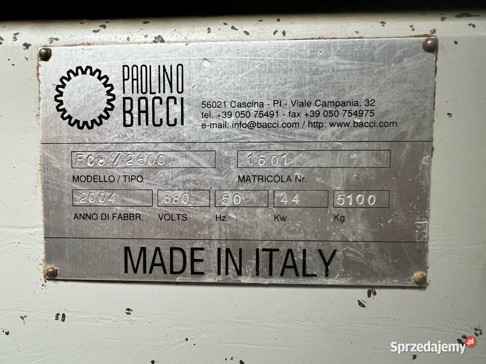 Frezarkakopiarka liniowa BACCI FC 8 2500 Juszczyn