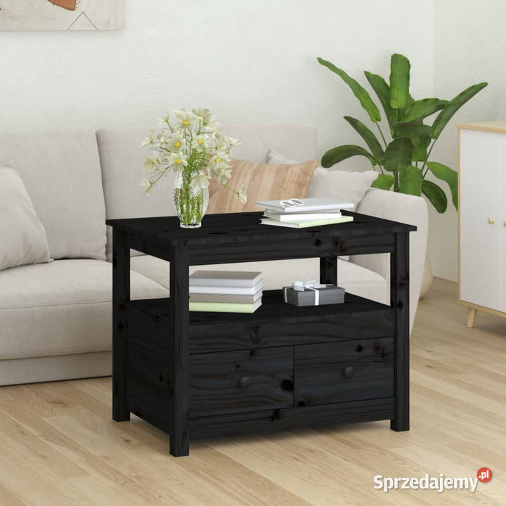 Stolik kawowy czarny 71x49x55 lite drewno mazowieckie Warszawa