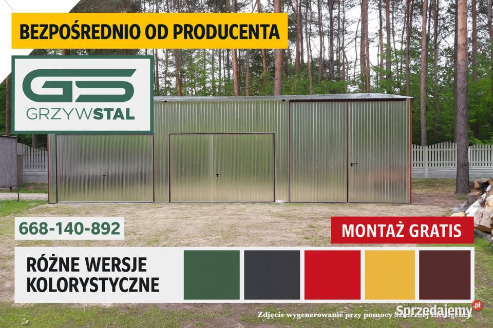 OCYNKOWANY Garaż Blaszany Jednospadowy Wiata Koszalin