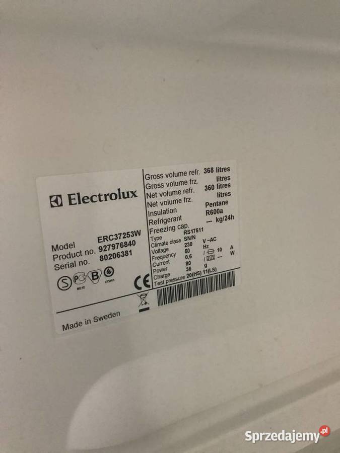 Chłodziarka Elektrolux mazowieckie Warszawa