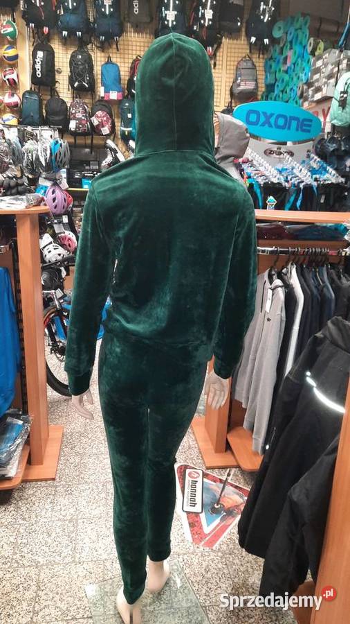 Dres welurowy ciemna zieleń S M XL XXL XXXL Dębica