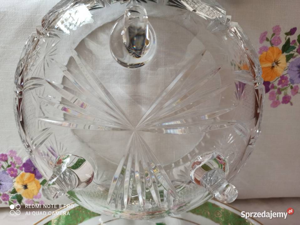 Salaterka na nóżkach duża 1890g Porcelana i szkło