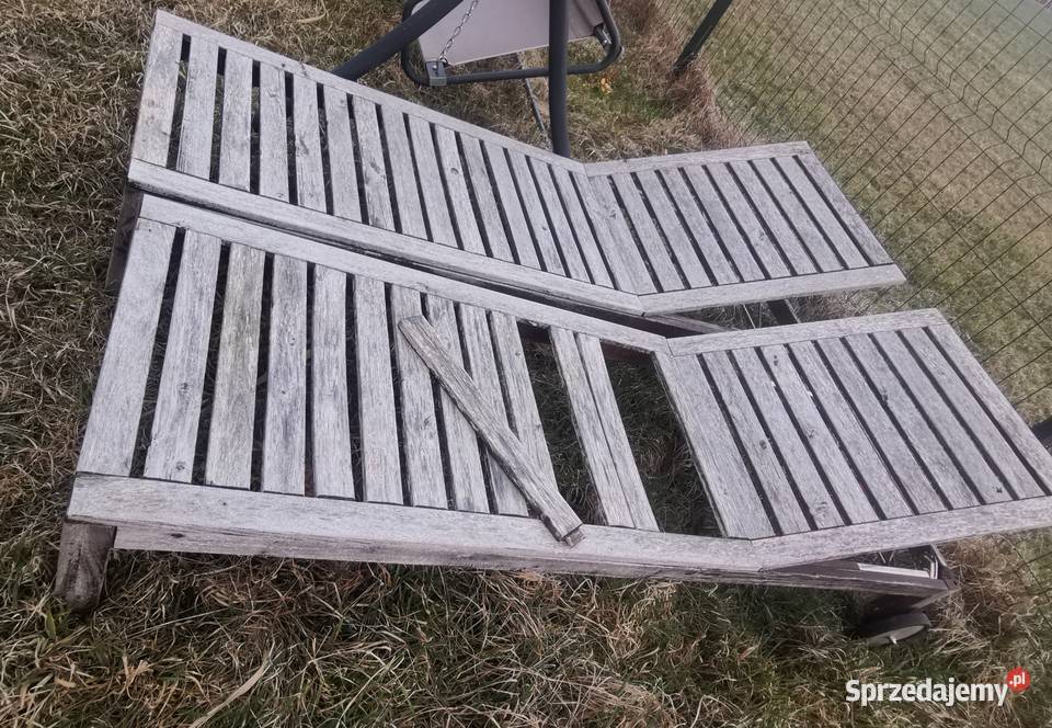 Leżaki drewniane na kółkach druga sztuka i drewno Dzierżoniów sprzedam