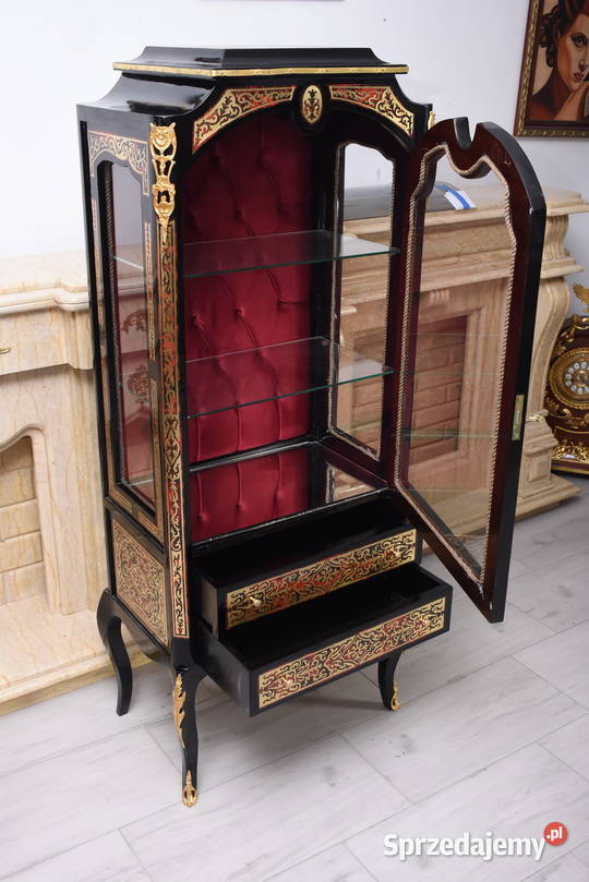 Ekskluzywna Witryna Boulle Przeszklona Rzeźbiona Kraków