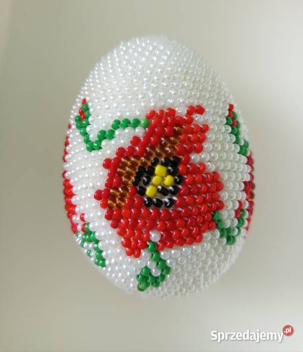 Pisanka szydełkowa z koralików jajko wielkanocne Garbów