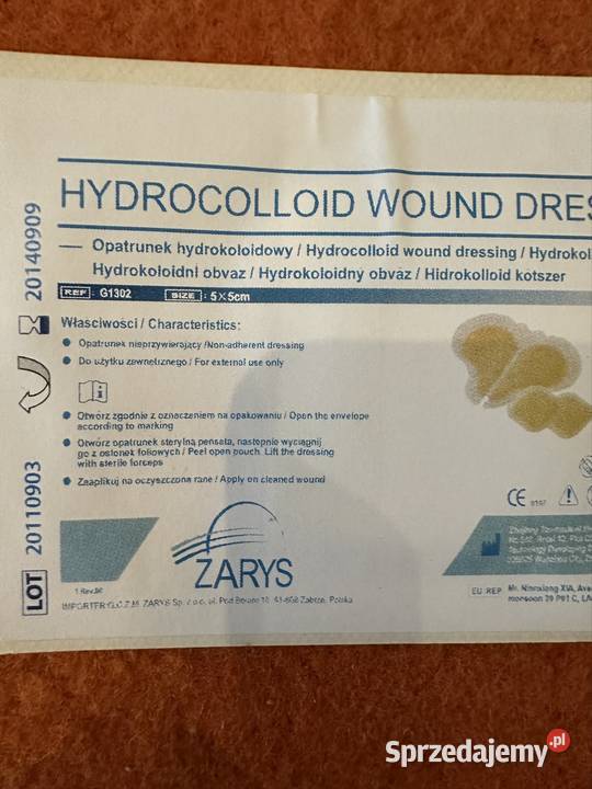 Opatrunek hydrokoloidowy 5cmx5 Zarys 7 sztuk Zabrze