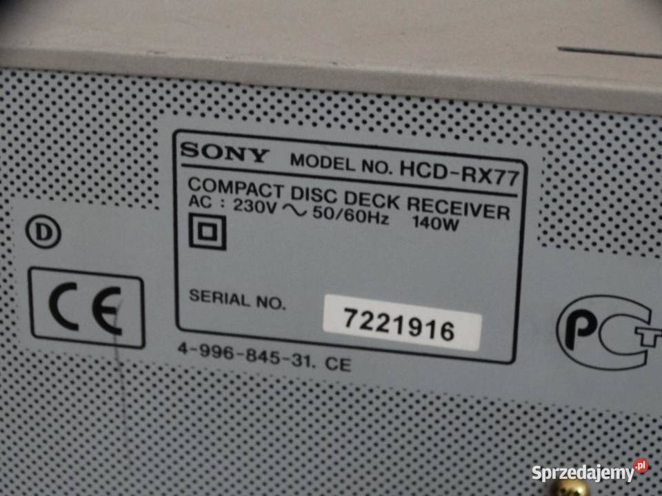 Wieża Sony HCDRX77 pilot mocna WYSYŁKA Jasło