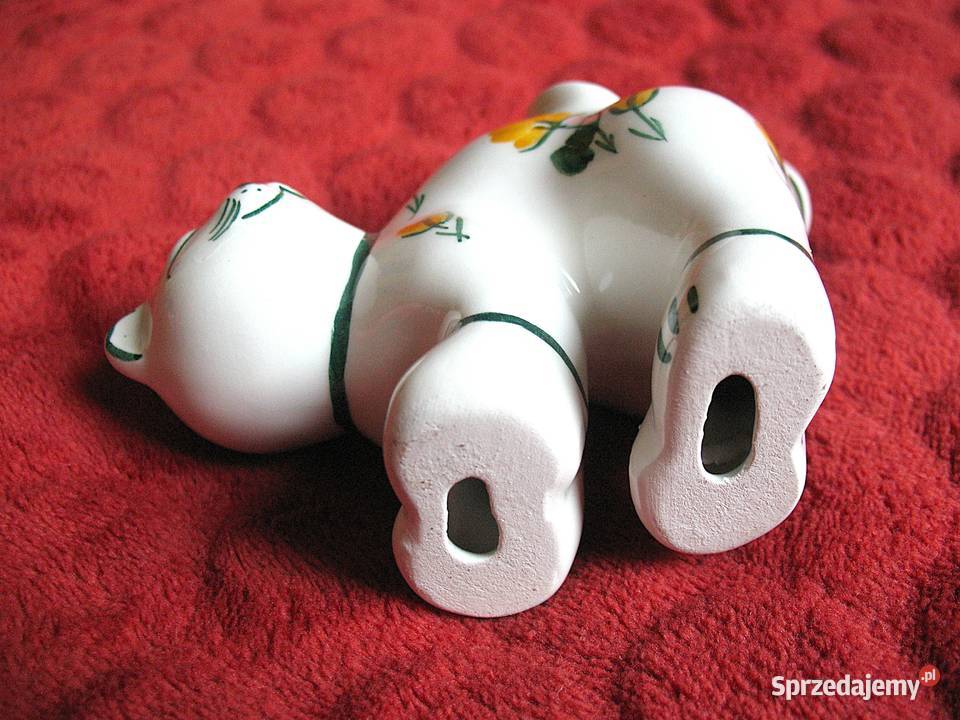 KOT w kwiaty malowany 10 x 11 x 5 Figurka z Figurki i rzeźby Siedlce