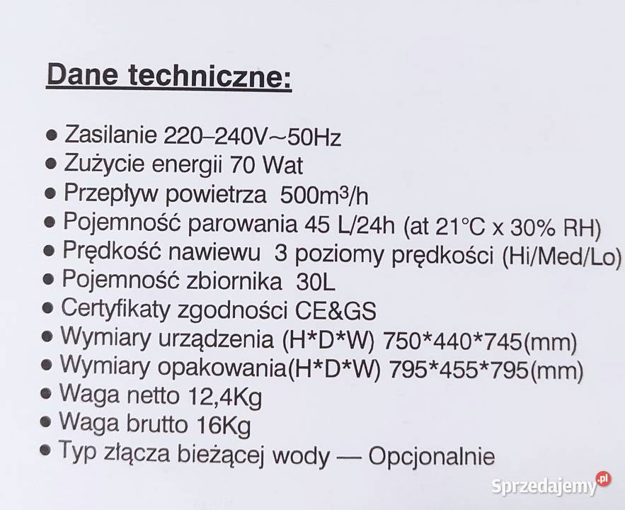 Nawilżacz powietrza Firmy HB PCMH0171 Rudziniec