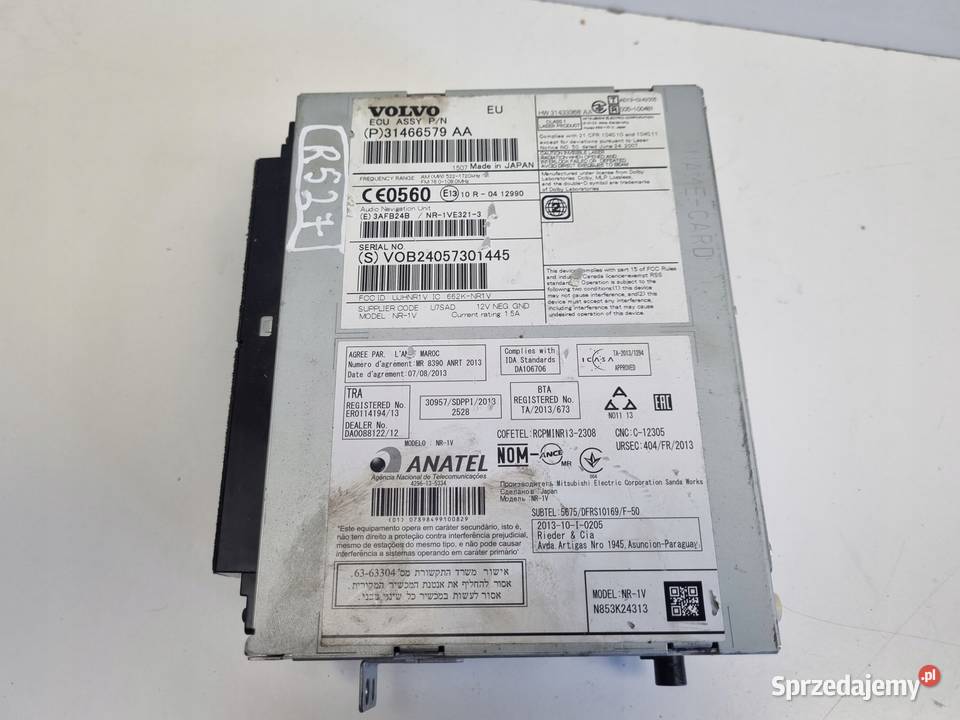 RADIO Volvo V40 II V60 S60 II 31466579 osobowe Sprzęt audio fabryczny