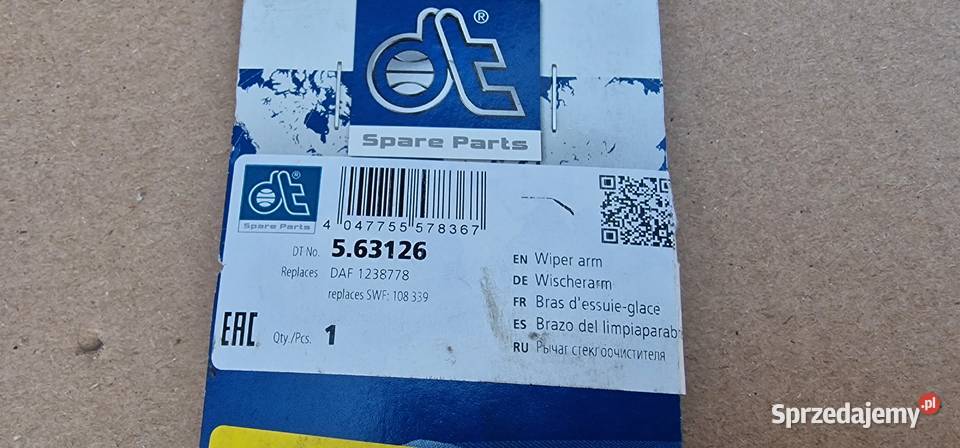 DAF XF 95 105 RAMIE WYCIERACZKI Bieleń