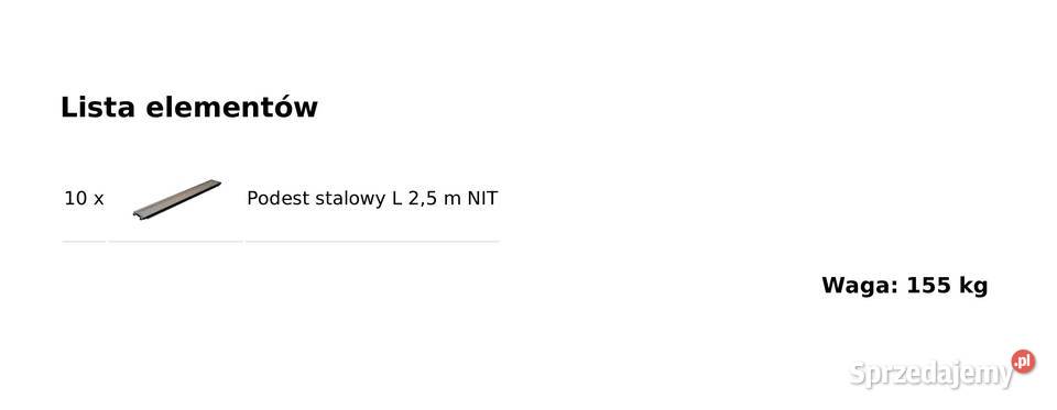 10 x Podest stalowy 25m rusztowanie elementy Stare Siołkowice