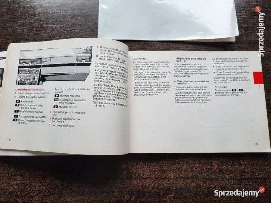 Mercedes 124 Instrukcja obsługi włoska Gdańsk