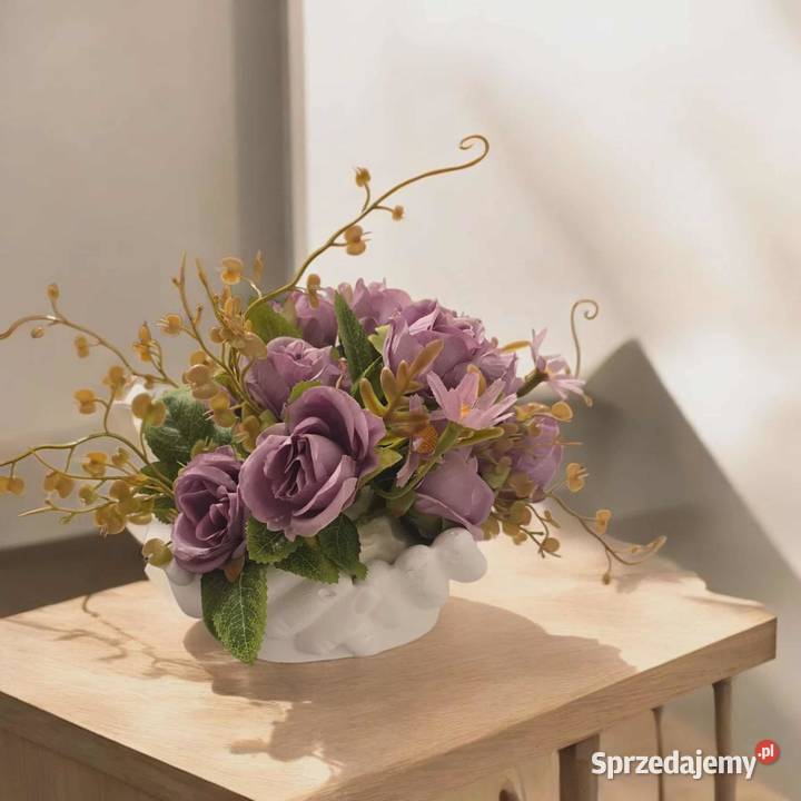 osłonka gipsowa doniczka serce dekoracja dekor