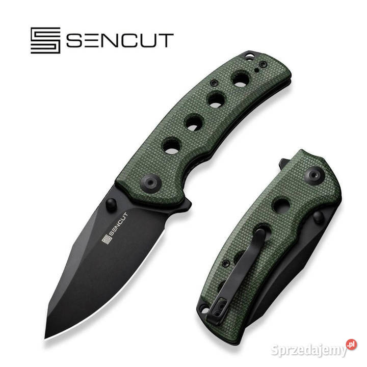 Nóż składany Sencut Excalis Green Canvas Micarta mazowieckie