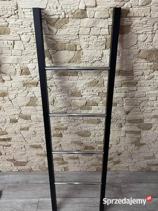 Drabinka drewniana na ręczniki biały mat połysk biały