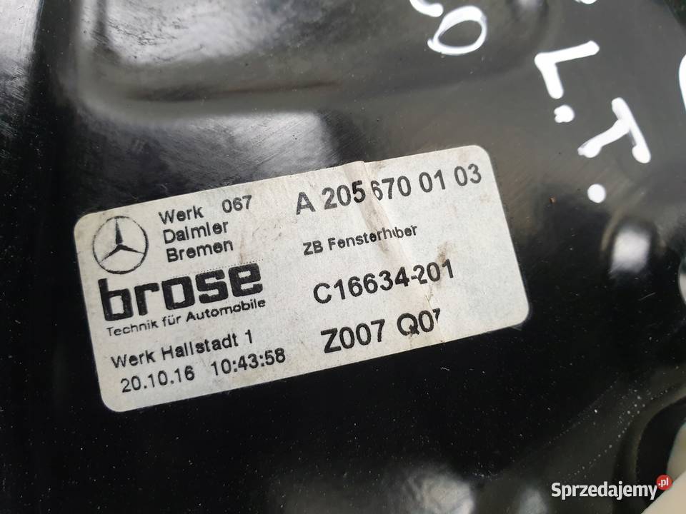 Mercedes A205 Coupe LEWY MECHANIZM SZYBY osobowe Mechanizmy opuszczania szyb Chełm