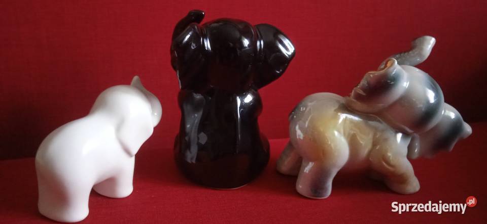 Figurki Słoni z ceramiki Świdnica