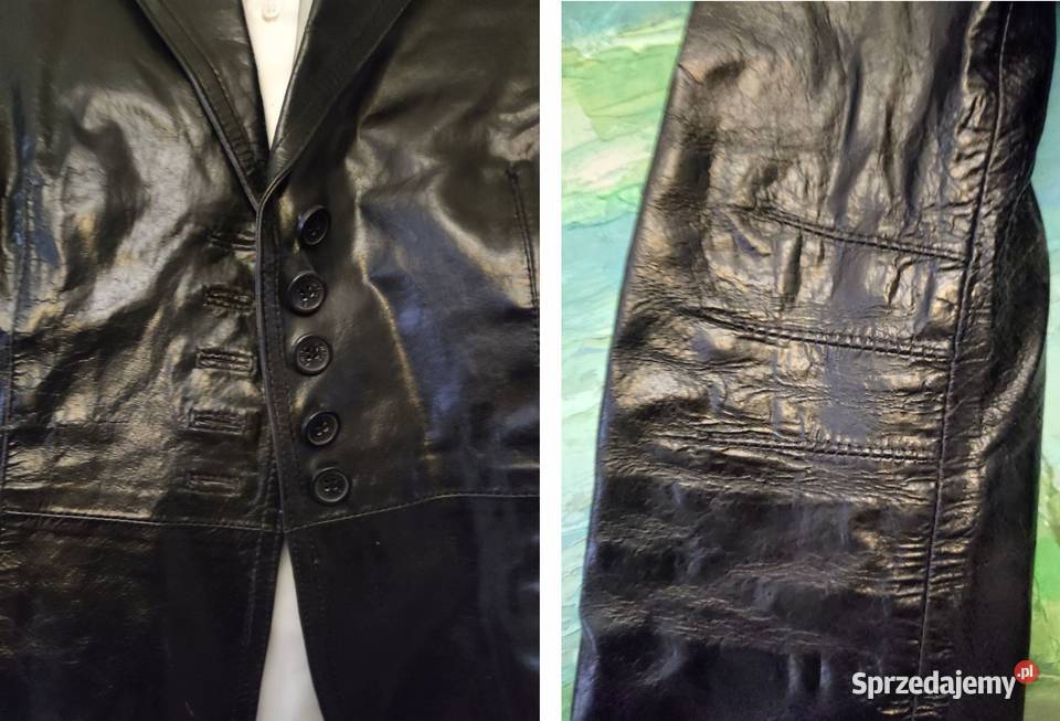 czarna skórzana skórkowa kurtka marynarka żakiet Kielce