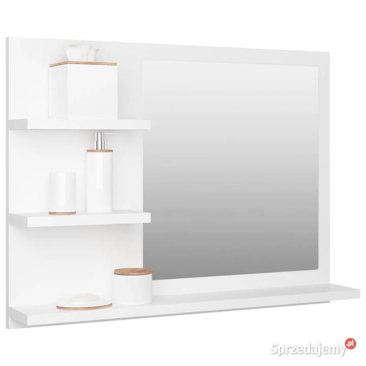 Lustro łazienkowe białe 60x105x45 materiał Warszawa