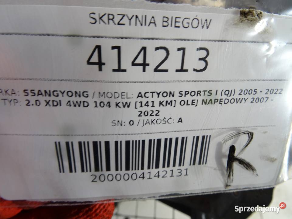 SKRZYNIA BIEGÓW SSANGYONG ACTYON 20 141