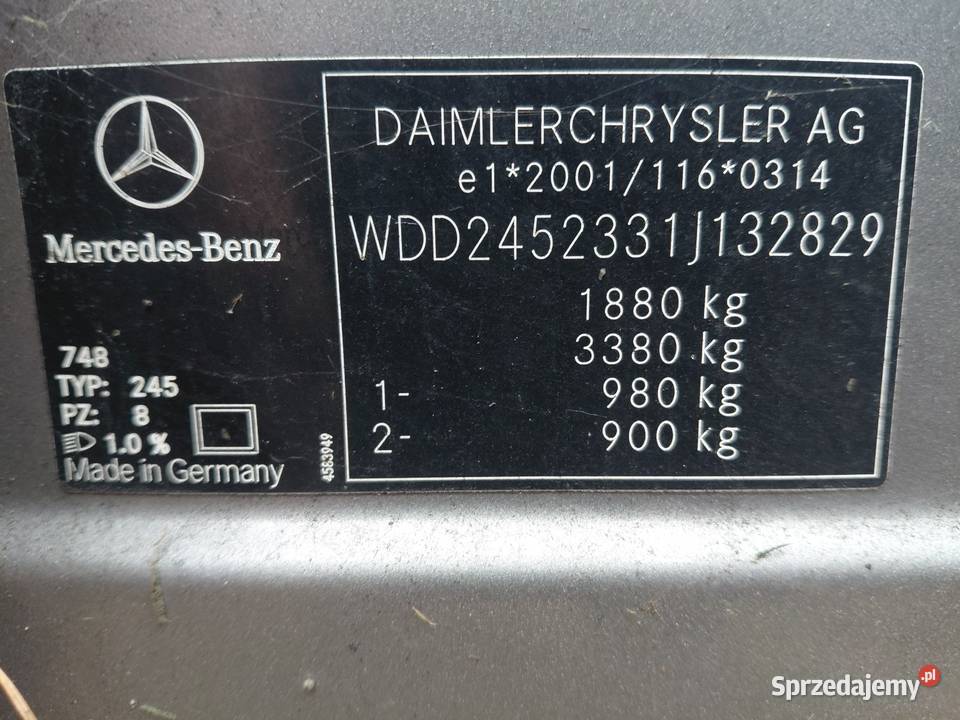 Mervedes bklasa 20 benzyna Mercedes-Benz Sulechów sprzedam