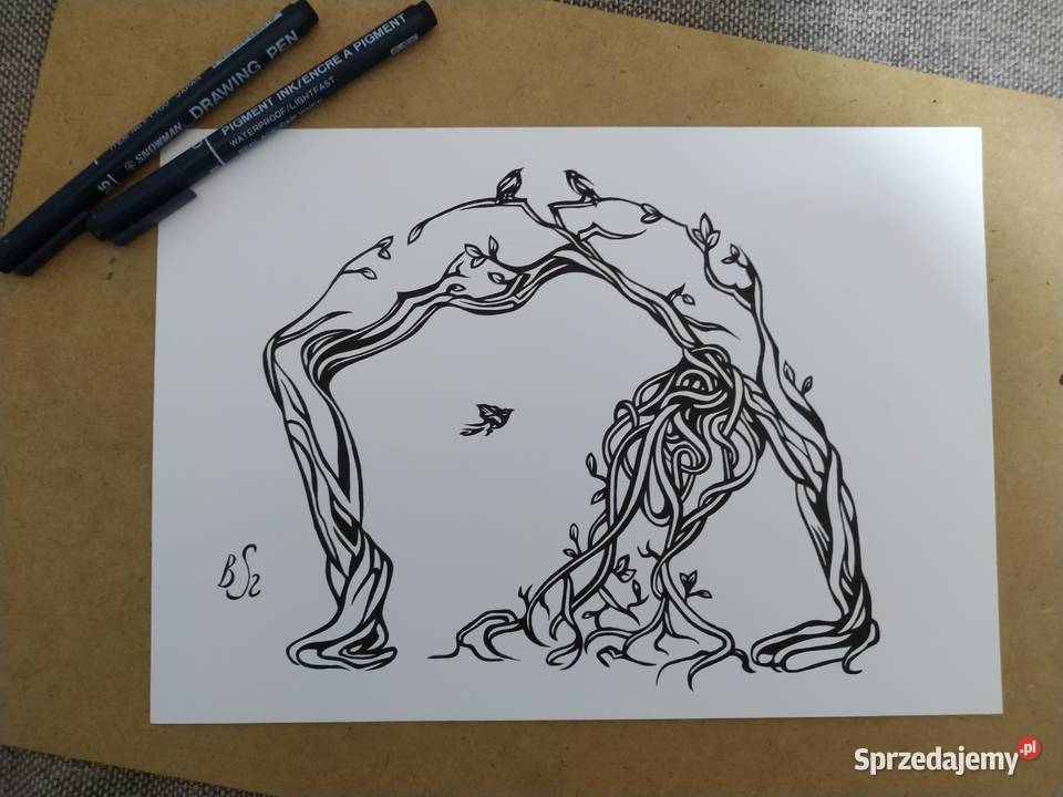 Rysunek mostek cienkopis blok t A4 250 gm2 Warszawa sprzedam