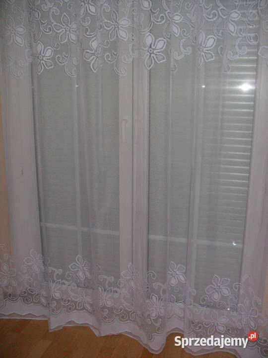 firan gotowa długa 300 żakardowa biała Wystrój okien Wrocław
