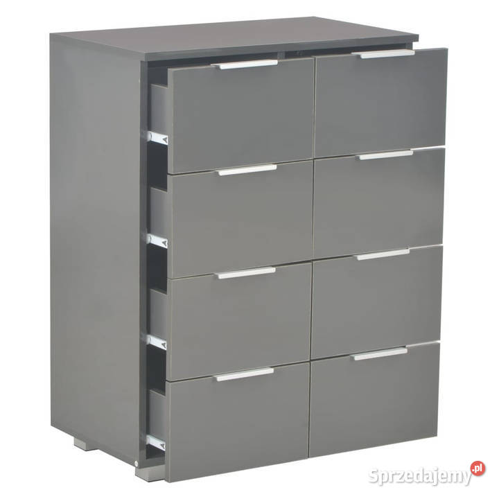 Komoda szara z połyskiem 60x35x80 materiał Warszawa