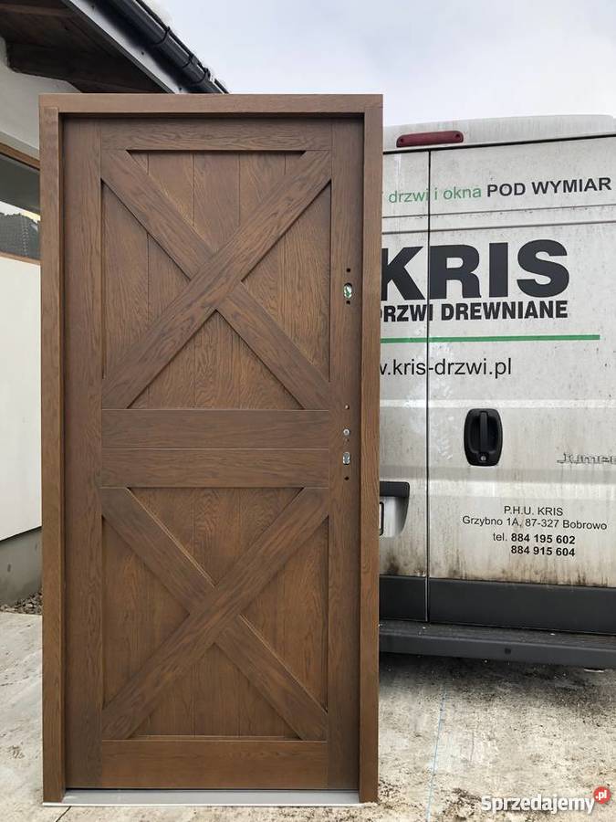 DRZWI WIEJSKIE 75 zewnętrzne frezowane x Grzybno