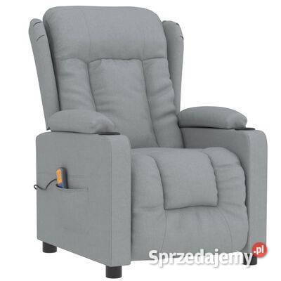 vidaXL Fotel masujący jasnoszary obity Warszawa