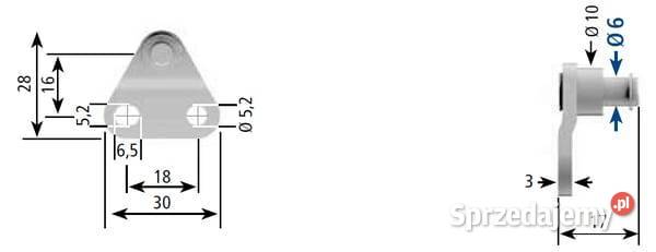 Mocowanie sprężyn gazowych i amortyzatorów