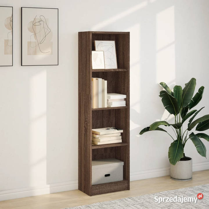 Regał brązowy dąb 40x24x143 materiał Warszawa